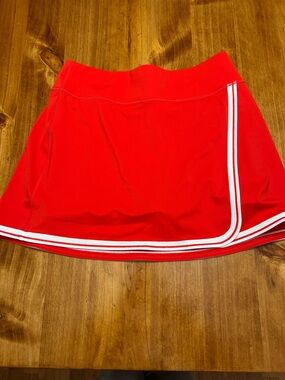 Athleta Red Athletic Skort White Trim Tennis Skirt
